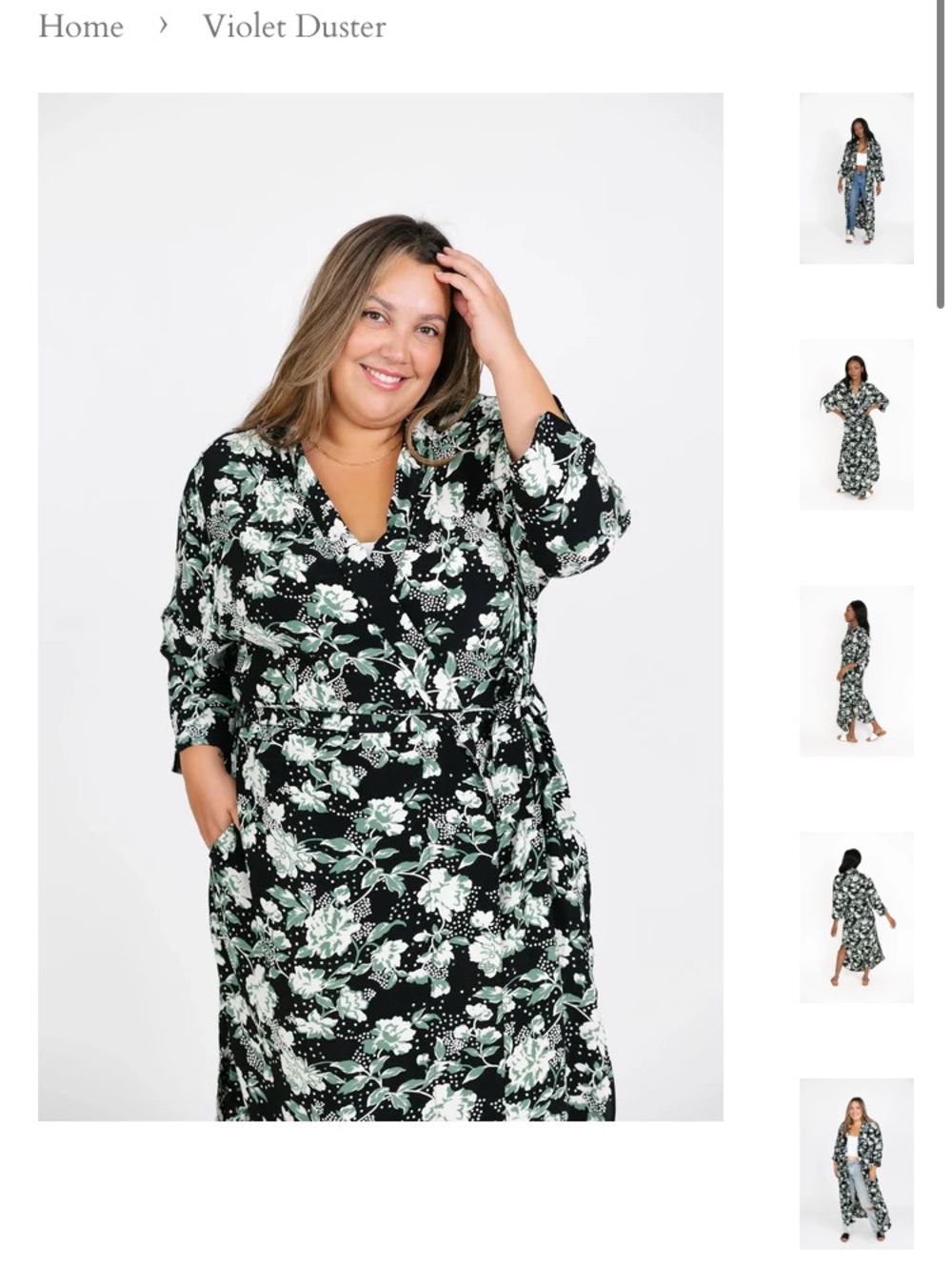 Smash+Tess Floral Kimono Duster/Wrap Dress